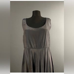 GRIZAS dress grey silk bamboo medium Lagenlook causal formal midi